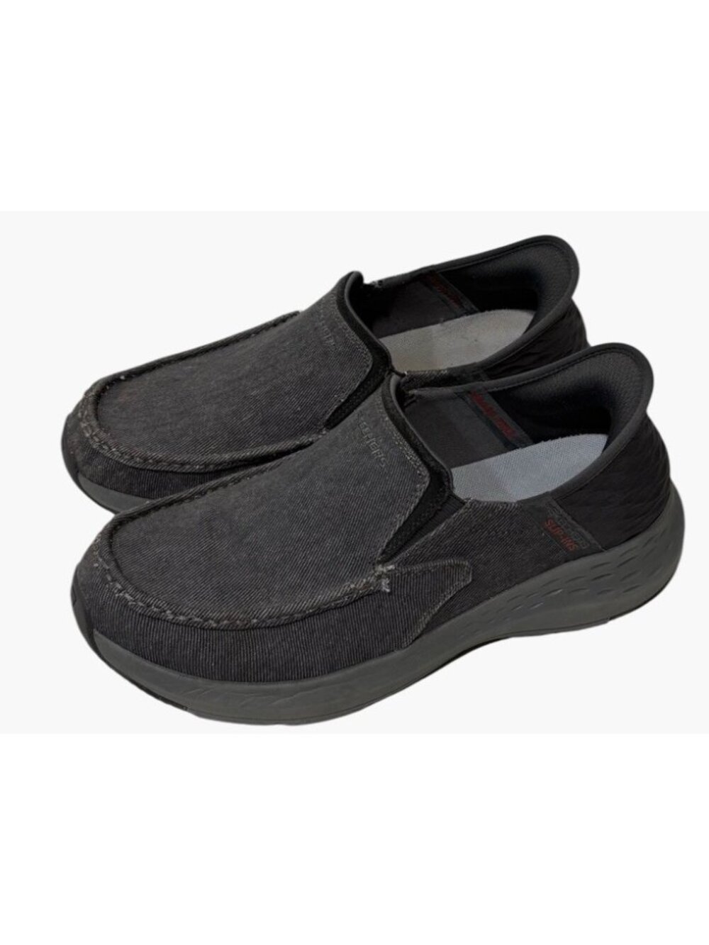 Skechers Mens Slip Ins Parson Dewitt Shoes Canvas Air Cooled Gray Sz 11 EWW